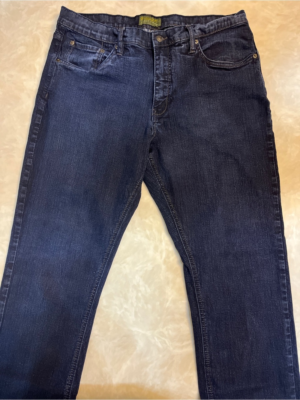🎬 50% Flash Sale 😎 EUC - Men's Straight Jeans in Dark Indigo, Size 38x31 - Picture 2 of 8